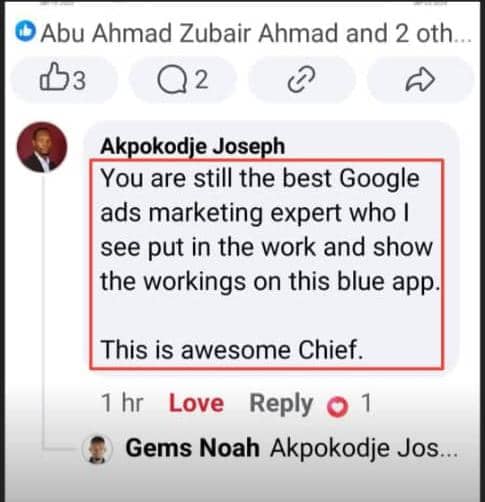 Akpokodje Joseph testimonial