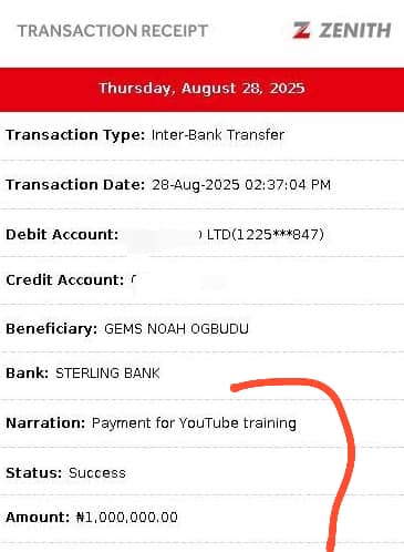 1 million naira YouTube Ads training